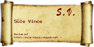 Süle Vince névjegykártya